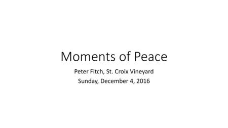 Peter Fitch, St. Croix Vineyard Sunday, December 4, 2016