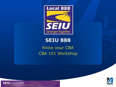 Know your CBA CBA 101 Workshop