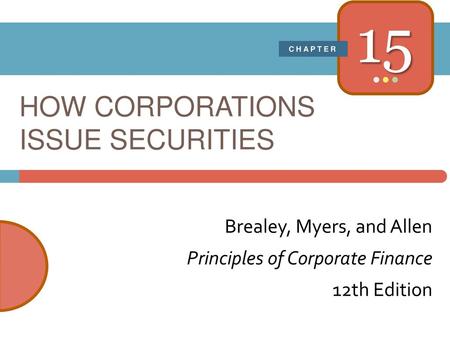 How Corporations Issue Securities