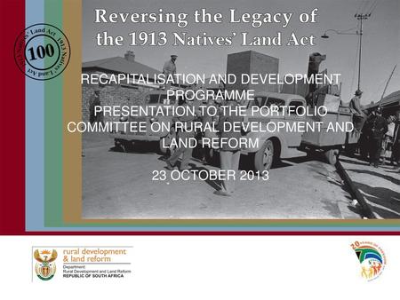 RECAPITALISATION AND DEVELOPMENT PROGRAMME