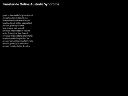 Finasteride Online Australia Syndrome