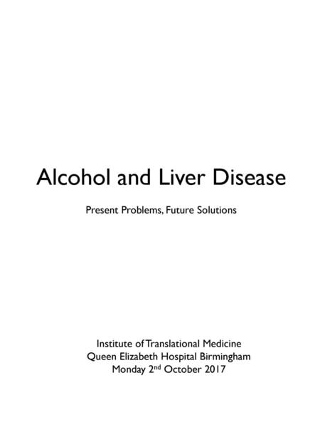 Alcohol and Liver Disease