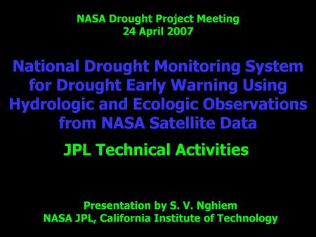 JPL Technical Activities