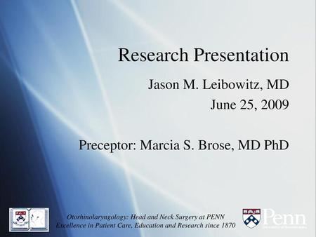 Research Presentation