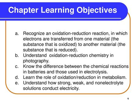 Chapter Learning Objectives