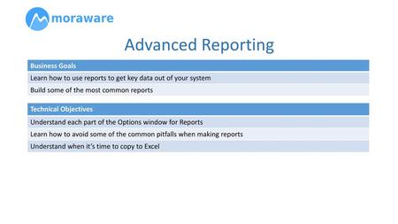 Advanced Reporting Business Goals