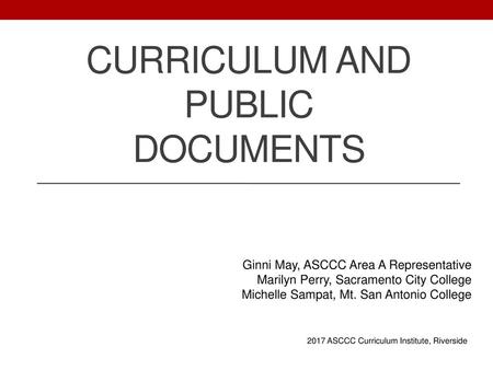 CURRICULUM and public documents