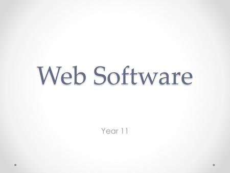 Web Software Year 11.