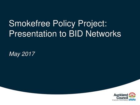 Smokefree Policy Project: Presentation to BID Networks