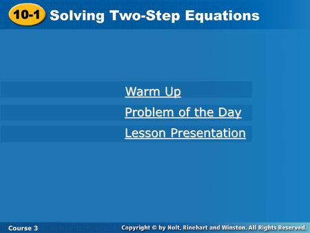 Solving Two-Step Equations