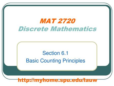 MAT 2720 Discrete Mathematics