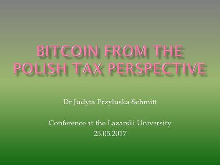 Bitcoin from the Polish tax perspective