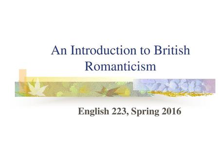 An Introduction to British Romanticism