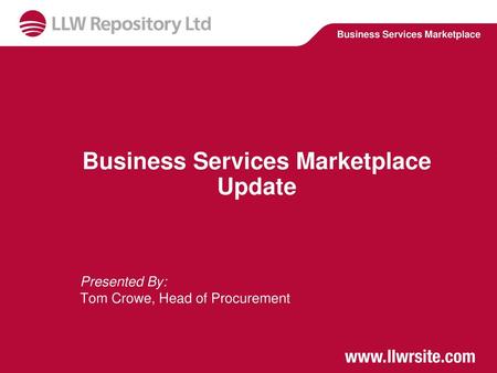 Business Services Marketplace Update