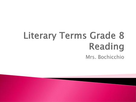 Literary Terms Grade 8 Reading