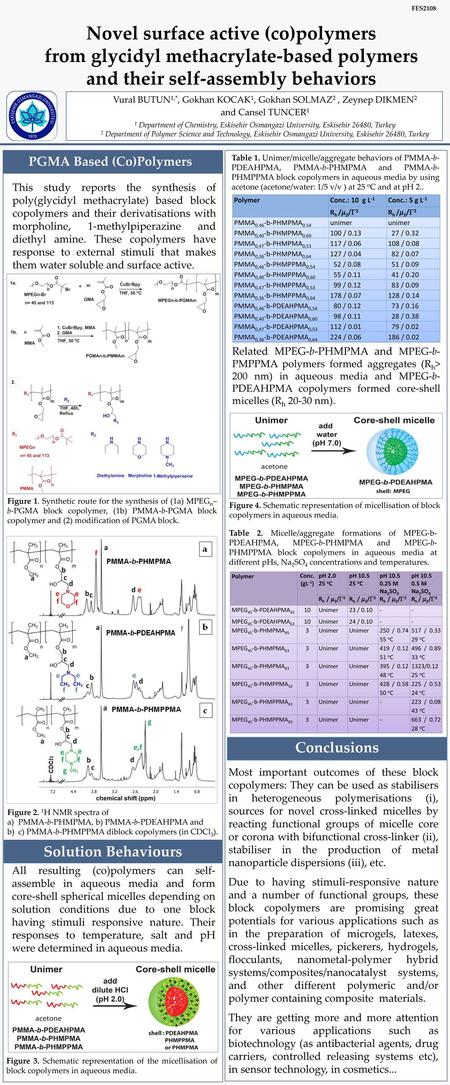 Novel surface active (co)polymers PGMA Based (Co)Polymers