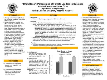 “Bitch Boss”: Perceptions of Female Leaders in Business