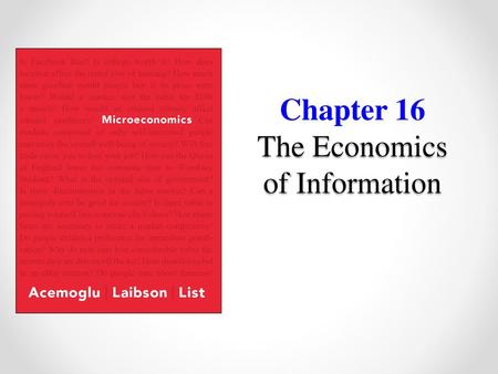 The Economics of Information