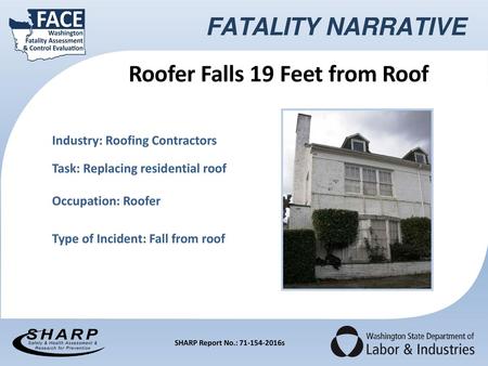 Roofer Falls 19 Feet from Roof