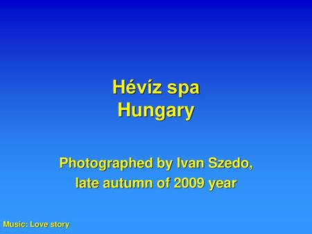 Photographed by Ivan Szedo, late autumn of 2009 year