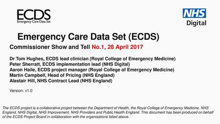 Emergency Care Data Set (ECDS)