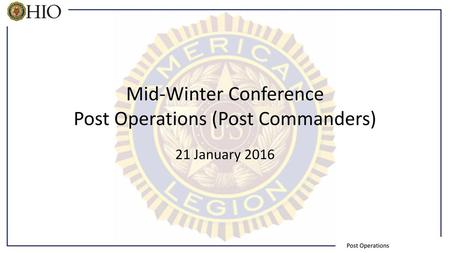 Mid-Winter Conference Post Operations (Post Commanders)