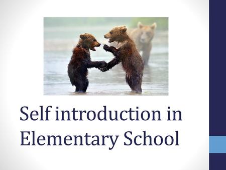 Self introduction in Elementary School