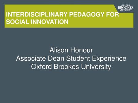 Interdisciplinary Pedagogy for Social innovation