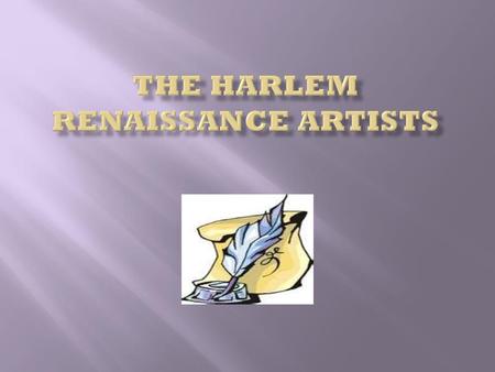 The Harlem Renaissance Artists