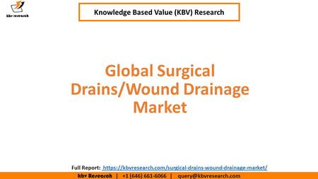 Kbv Research | +1 (646) | Executive Summary (1/2) Global Surgical Drains/Wound Drainage Market Knowledge Based Value (KBV)