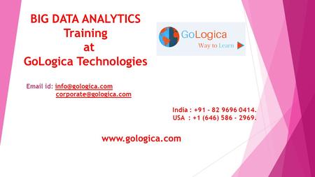 BIG DATA ANALYTICS Training at GoLogica Technologies