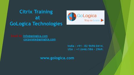 Citrix Online Training at GoLogica