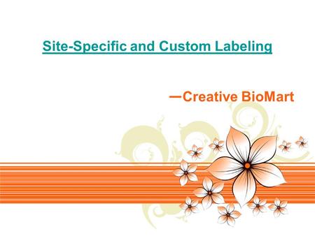 Page 1 Site-Specific and Custom Labeling — Creative BioMart.