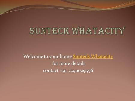 Sunteck Whatacity - Sunteck Whatacity Goregaon
