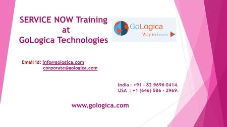 SERVICE NOW online Training at GoLogica