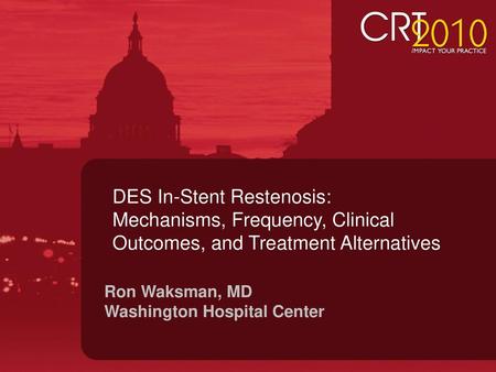 DES In-Stent Restenosis: