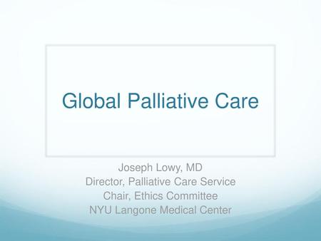 Global Palliative Care