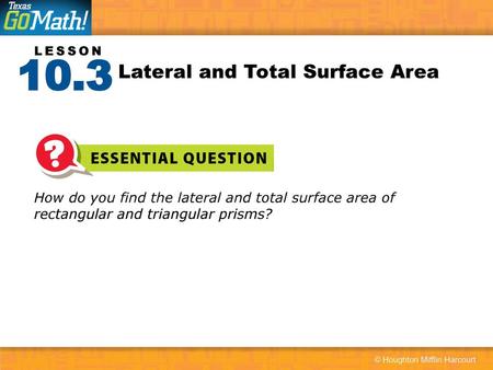 Lateral and Total Surface Area