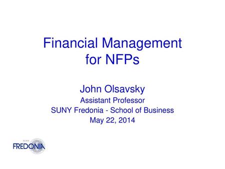 Financial Management for NFPs