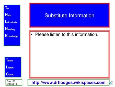 Substitute Information