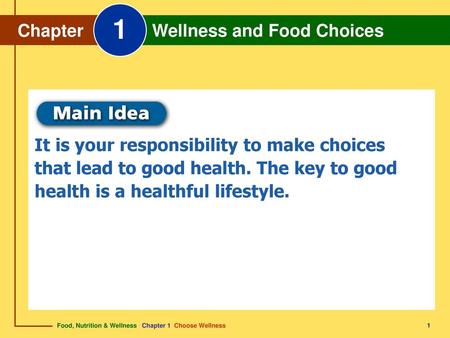 1 Chapter Wellness and Food Choices