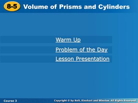 Volume of Prisms and Cylinders