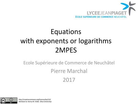 Equations with exponents or logarithms 2MPES