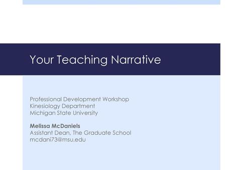 Your Teaching Narrative