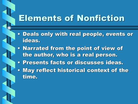 Elements of Nonfiction