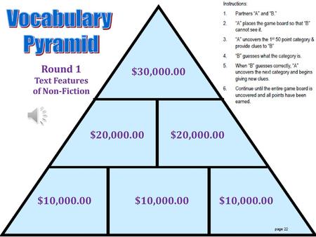 Vocabulary Pyramid Game