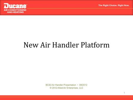 New Air Handler Platform