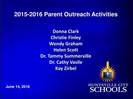 Parent Outreach Activities