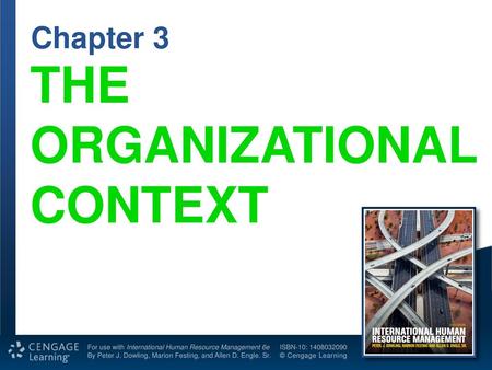 THE ORGANIZATIONAL CONTEXT