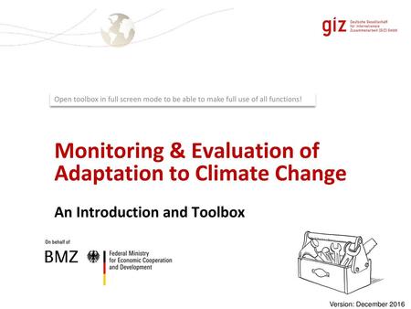 Monitoring & Evaluation of Adaptation to Climate Change